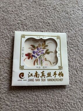 Jiang Nan Silk Handkerchief with Floral Print
